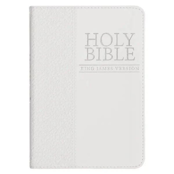 White Faux Leather Compact King James Version Bible