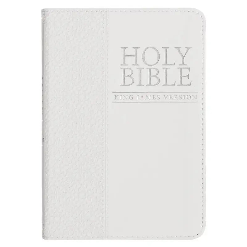 White Faux Leather Compact King James Version Bible Main image