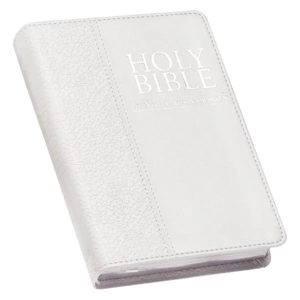 White Faux Leather Compact King James Version Bible