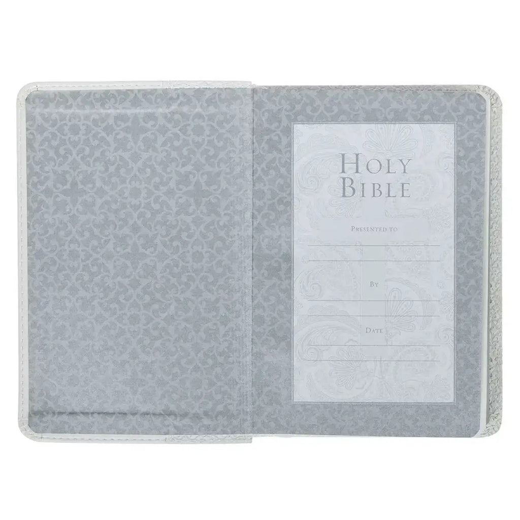 White Faux Leather Compact King James Version Bible