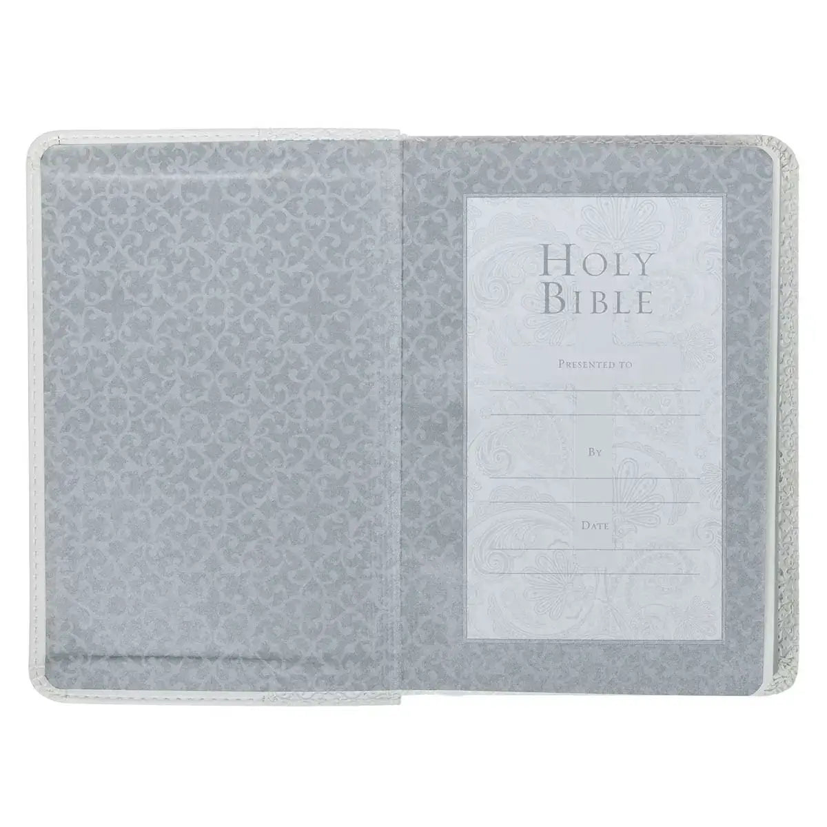 White Faux Leather Compact King James Version Bible