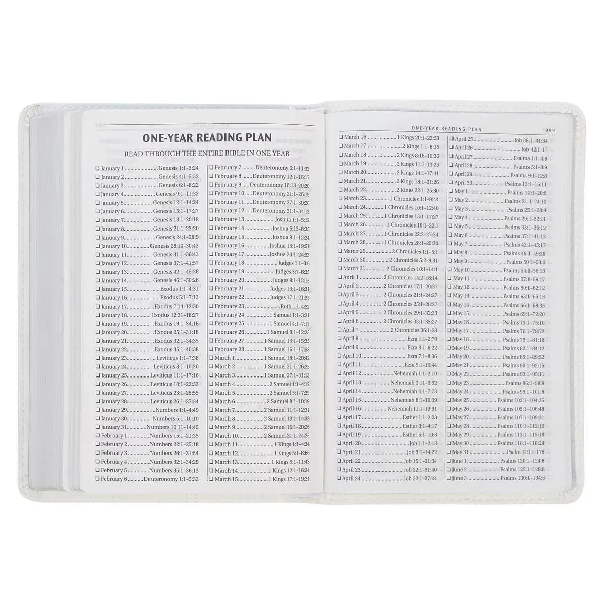 White Faux Leather Compact King James Version Bible