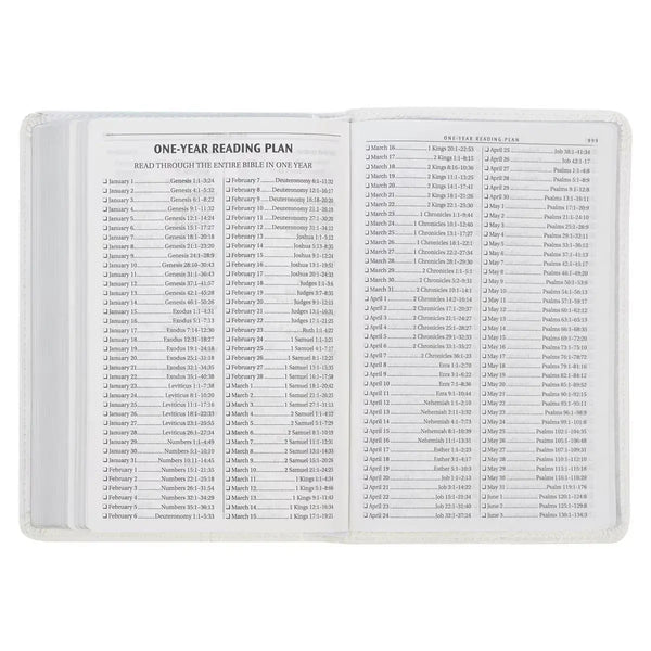 White Faux Leather Compact King James Version Bible