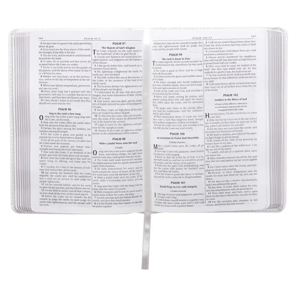 White Faux Leather Compact King James Version Bible