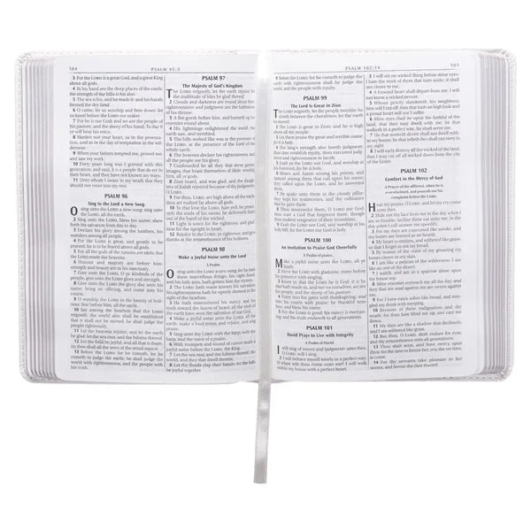 White Faux Leather Compact King James Version Bible