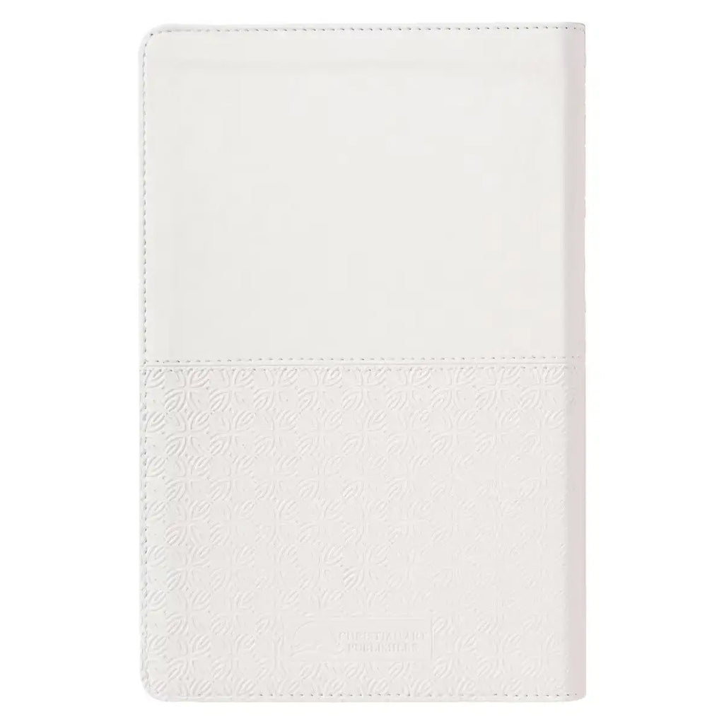 White Faux Leather King James Version Deluxe Gift Bible with Thumb Index