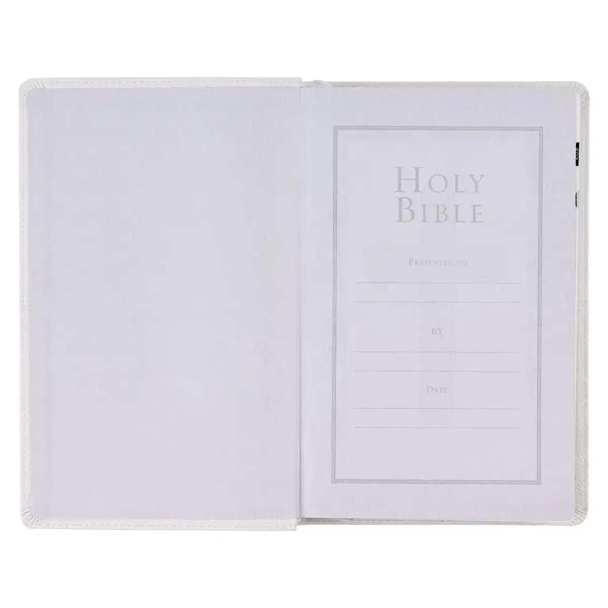 White Faux Leather King James Version Deluxe Gift Bible with Thumb Index