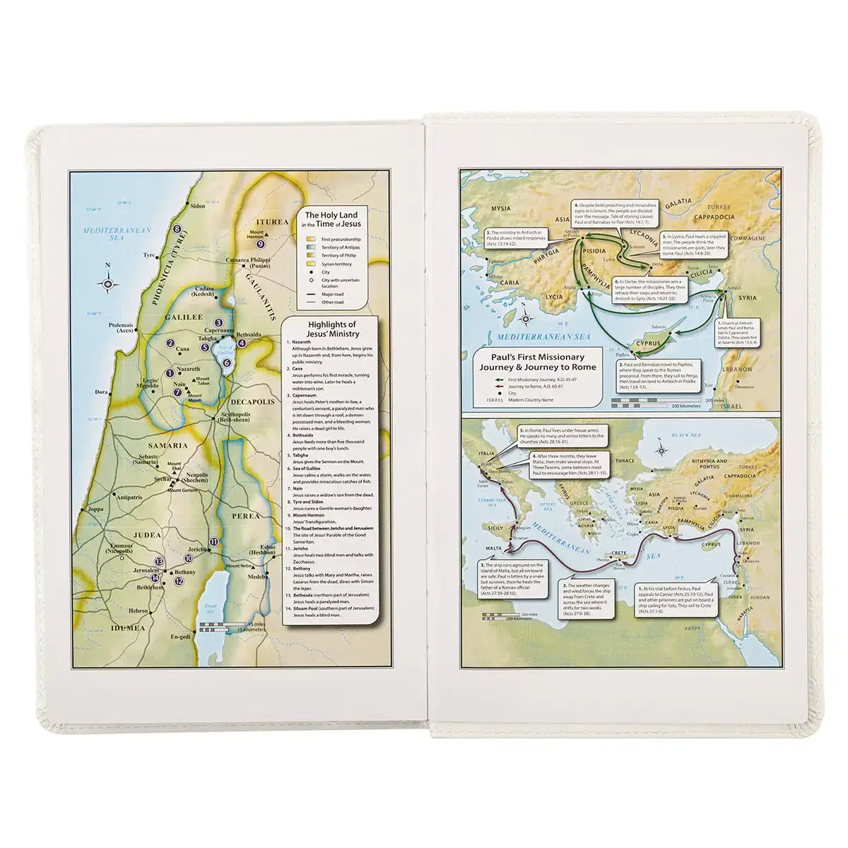 White Faux Leather King James Version Deluxe Gift Bible with Thumb Index