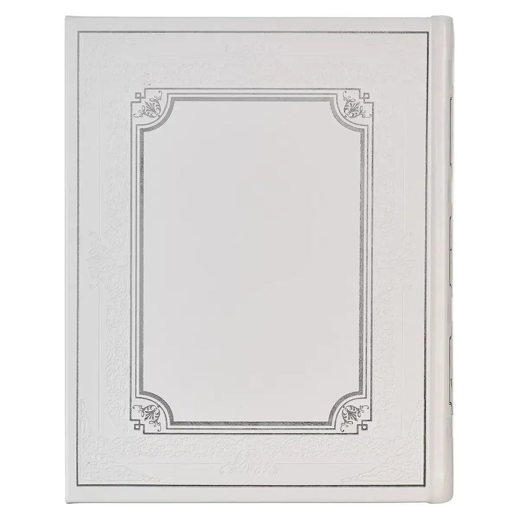 White Faux Leather King James Version Family Bible