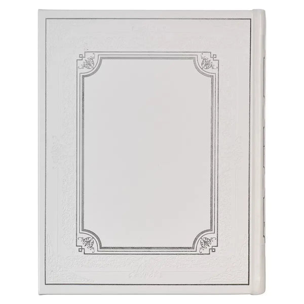 White Faux Leather King James Version Family Bible