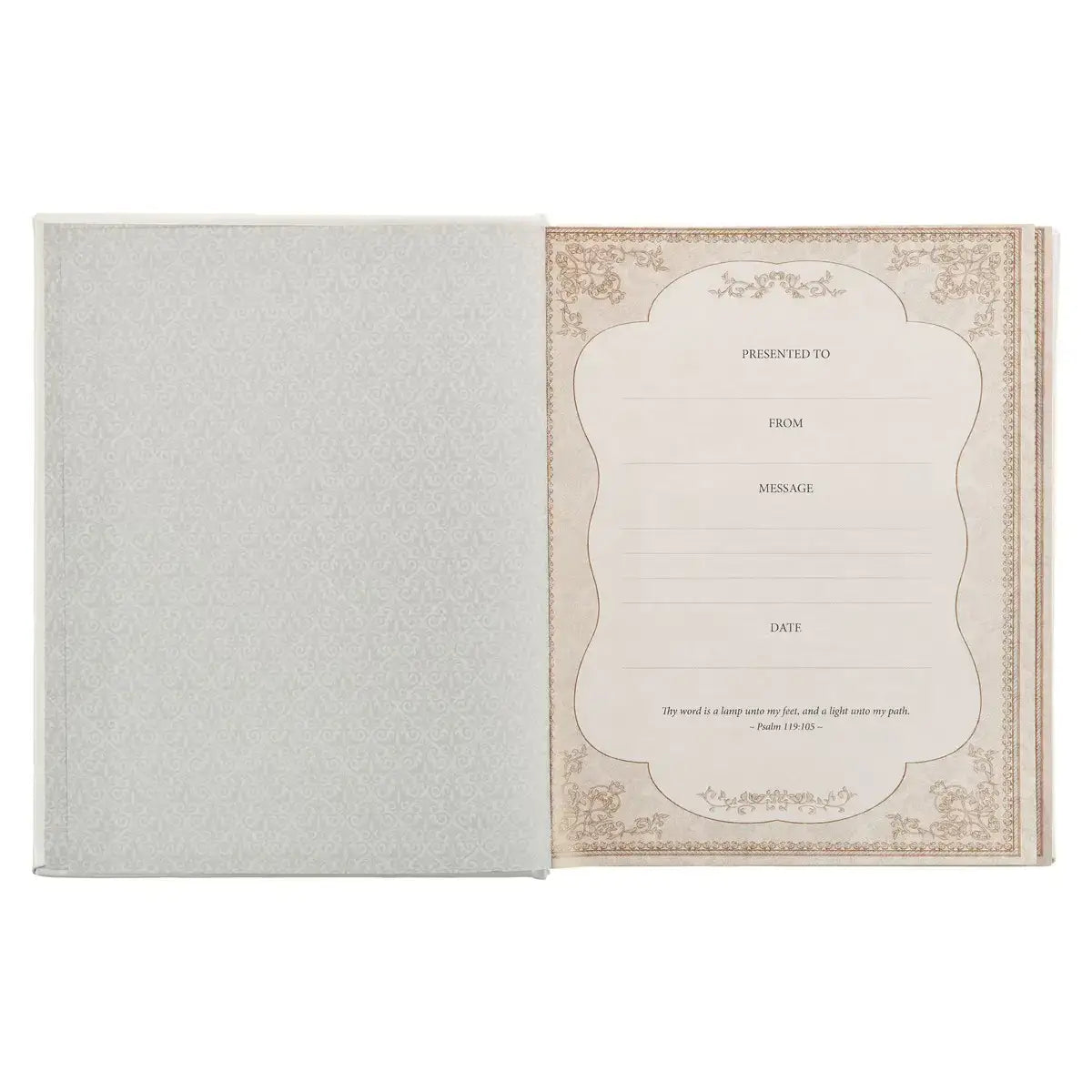 White Faux Leather King James Version Family Bible