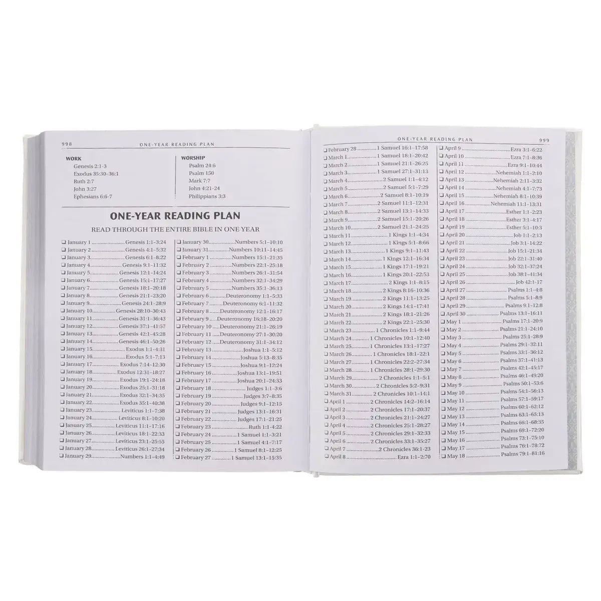White Faux Leather King James Version Family Bible