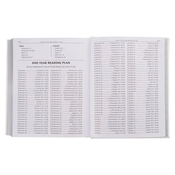 White Faux Leather King James Version Family Bible