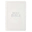 White Faux Leather Large Print Thinline King James Version Bible with Thumb Index