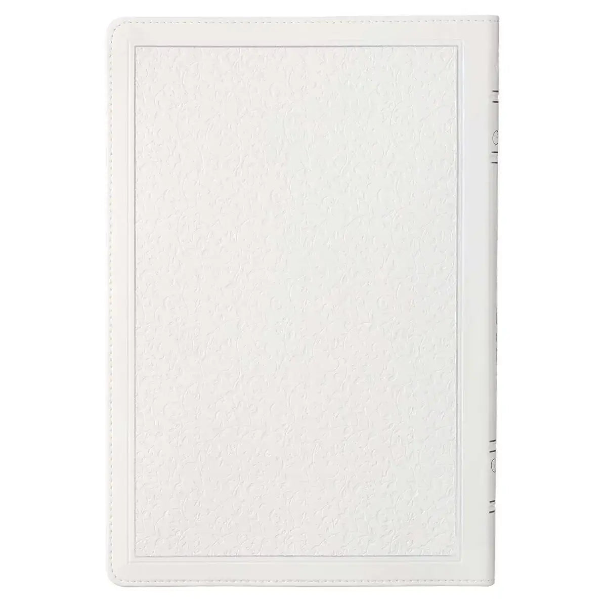 White Faux Leather Large Print Thinline King James Version Bible with Thumb Index