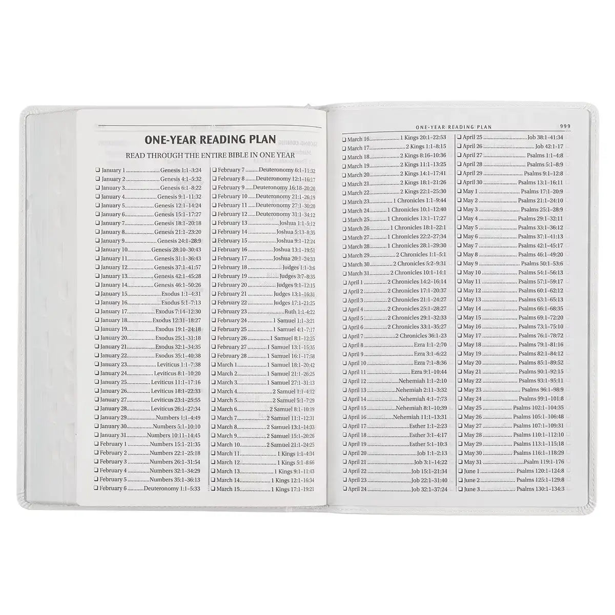 White Faux Leather Large Print Thinline King James Version Bible with Thumb Index
