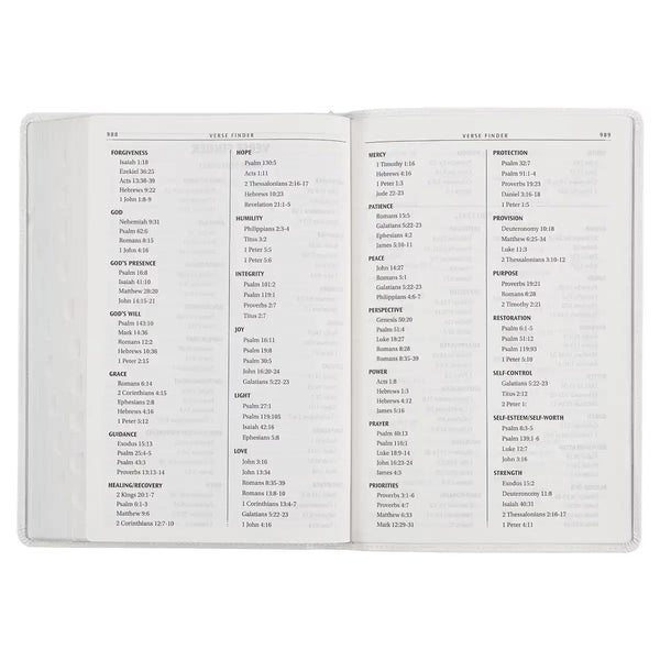 White Faux Leather Large Print Thinline King James Version Bible with Thumb Index