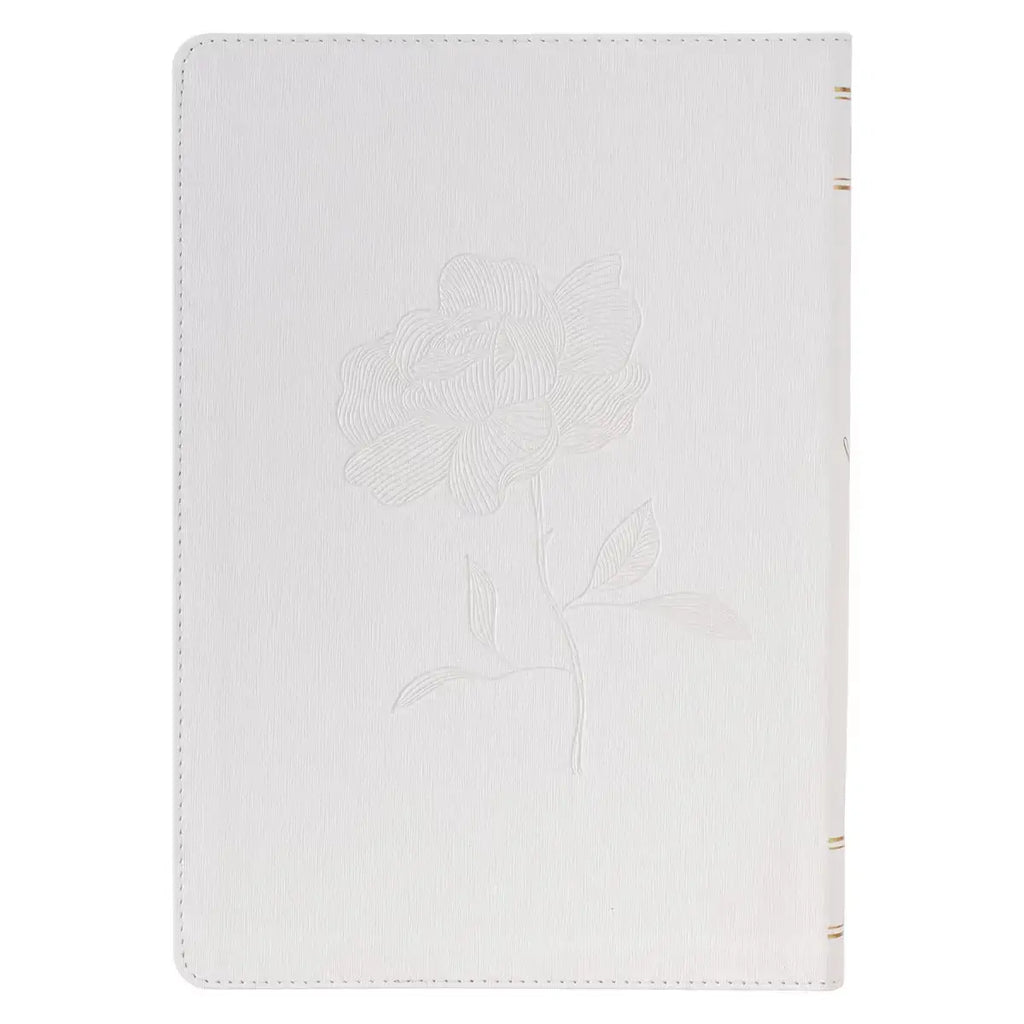 White Faux Leather Super Giant Print King James Version Bible with Thumb Index