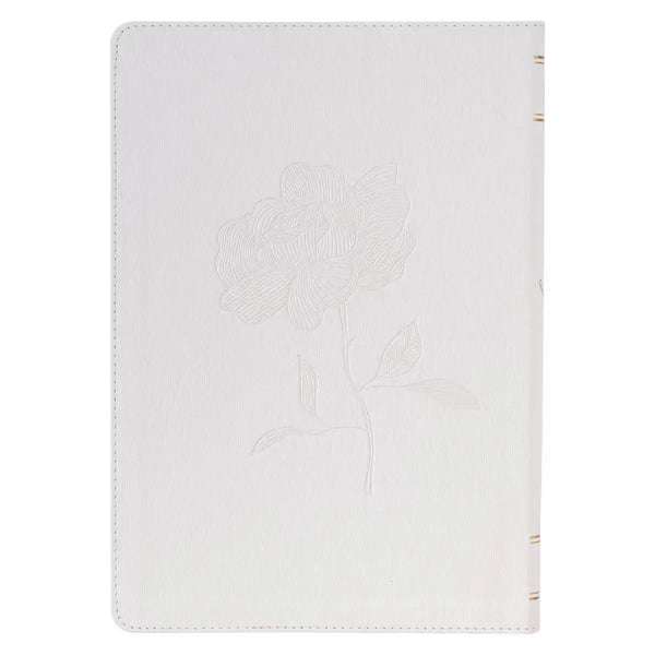 White Faux Leather Super Giant Print King James Version Bible with Thumb Index