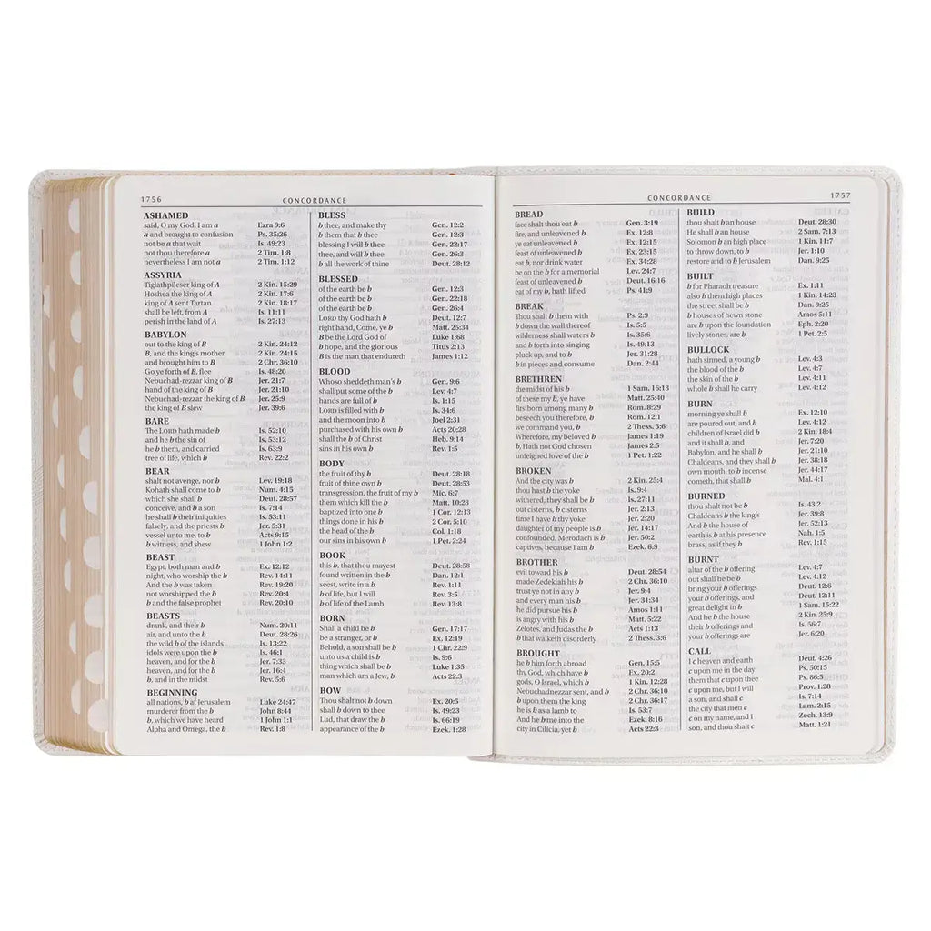White Faux Leather Super Giant Print King James Version Bible with Thumb Index