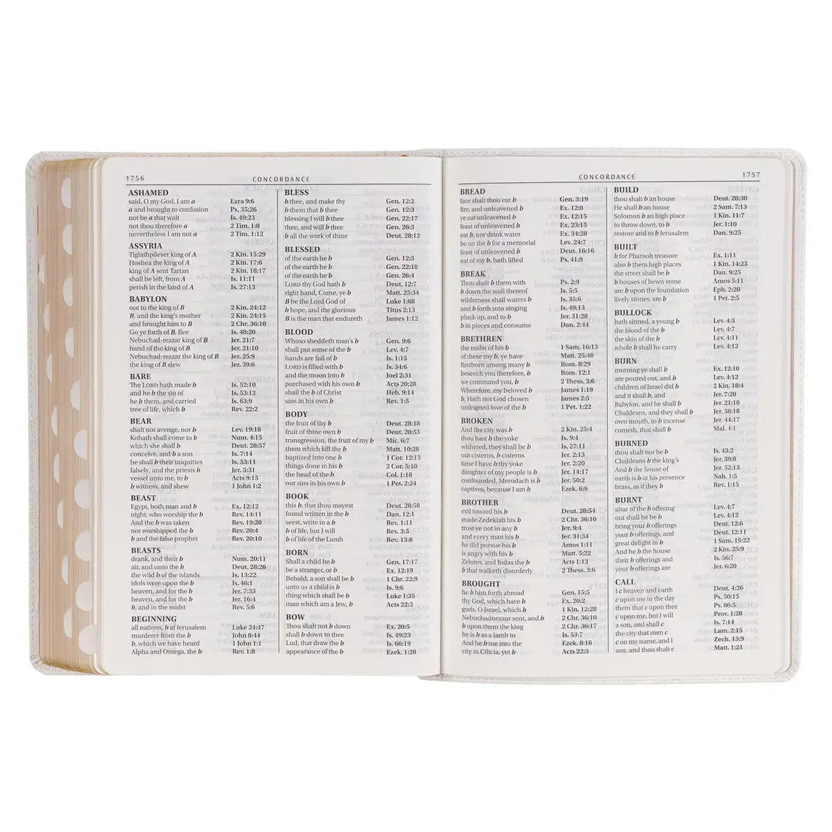 White Faux Leather Super Giant Print King James Version Bible with Thumb Index