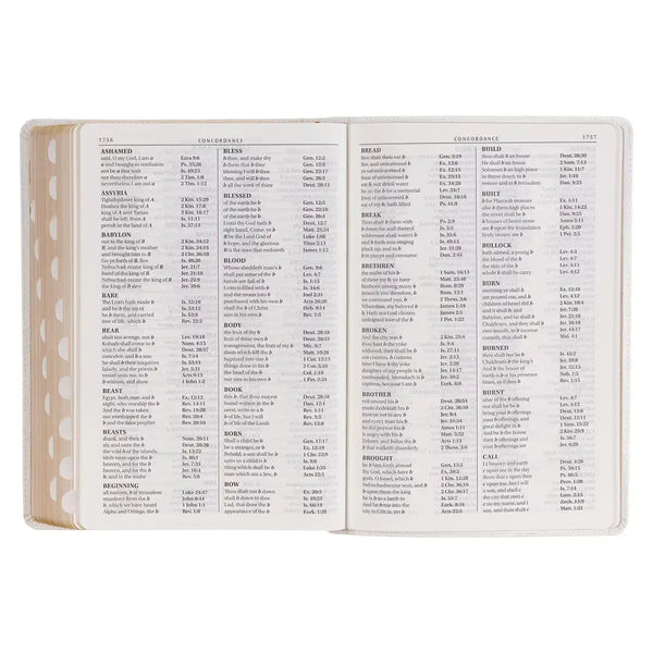 White Faux Leather Super Giant Print King James Version Bible with Thumb Index