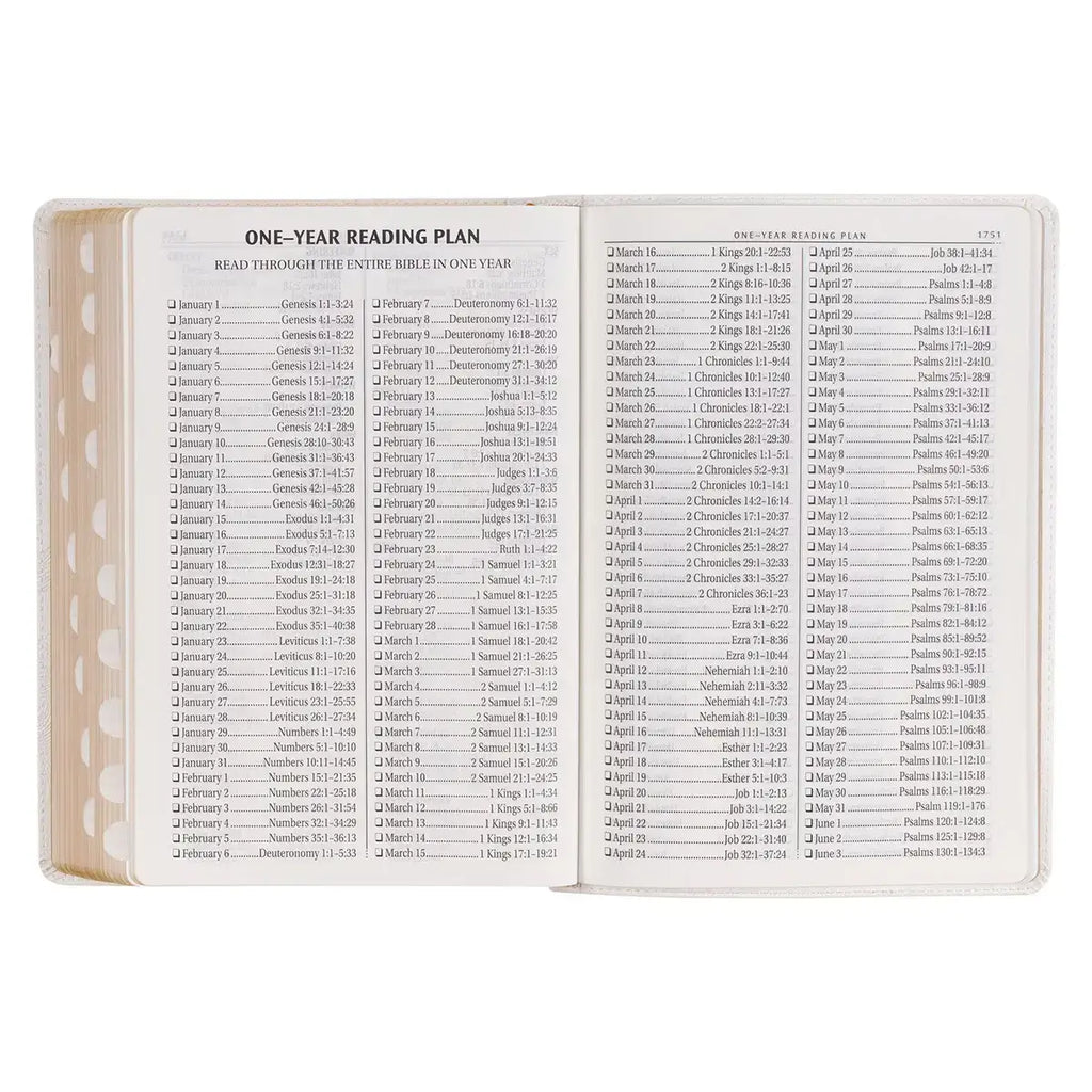 White Faux Leather Super Giant Print King James Version Bible with Thumb Index