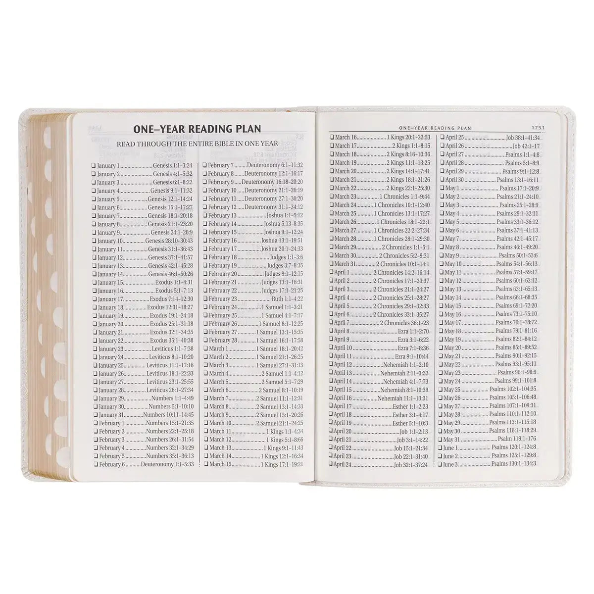 White Faux Leather Super Giant Print King James Version Bible with Thumb Index