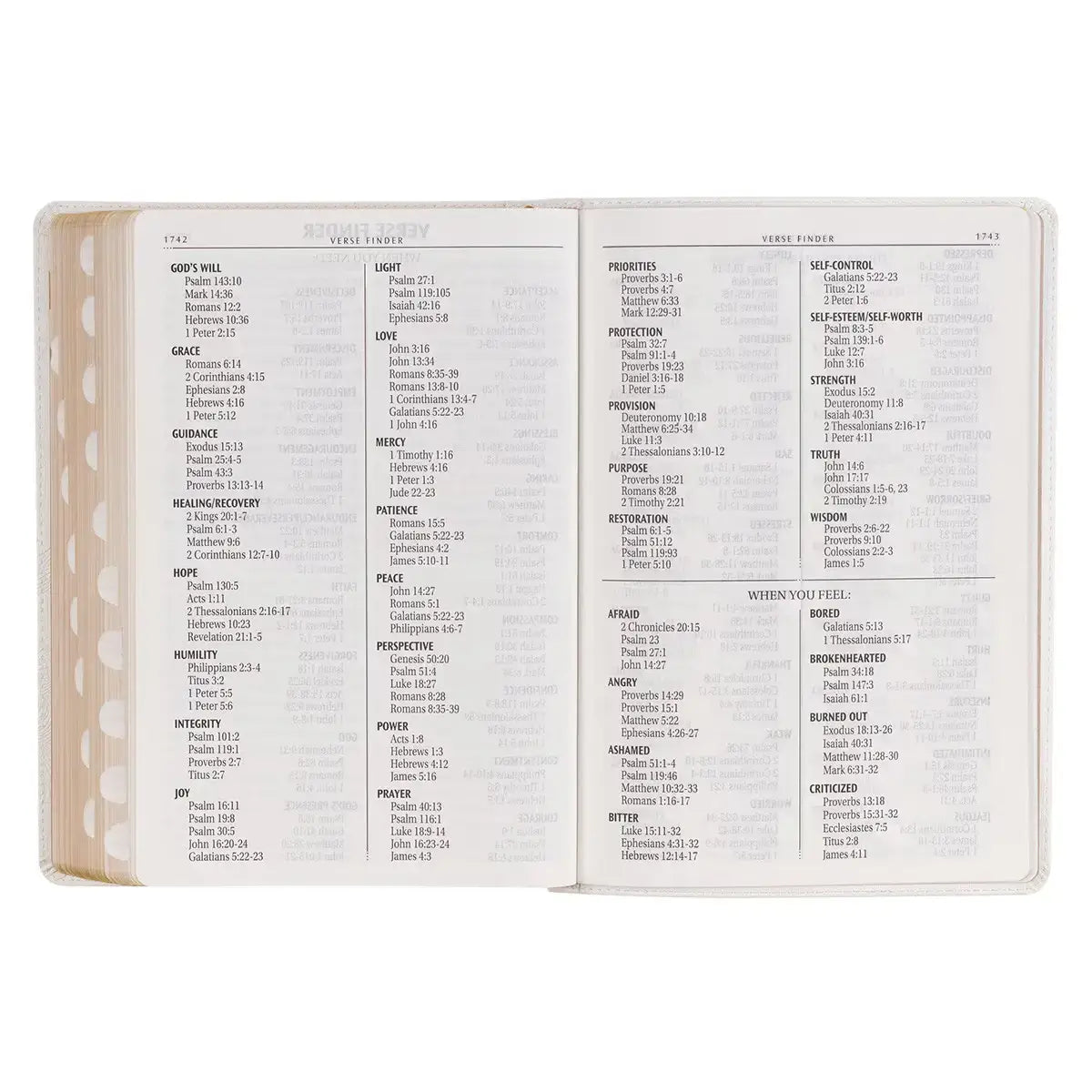 White Faux Leather Super Giant Print King James Version Bible with Thumb Index