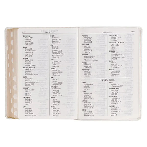 White Faux Leather Super Giant Print King James Version Bible with Thumb Index