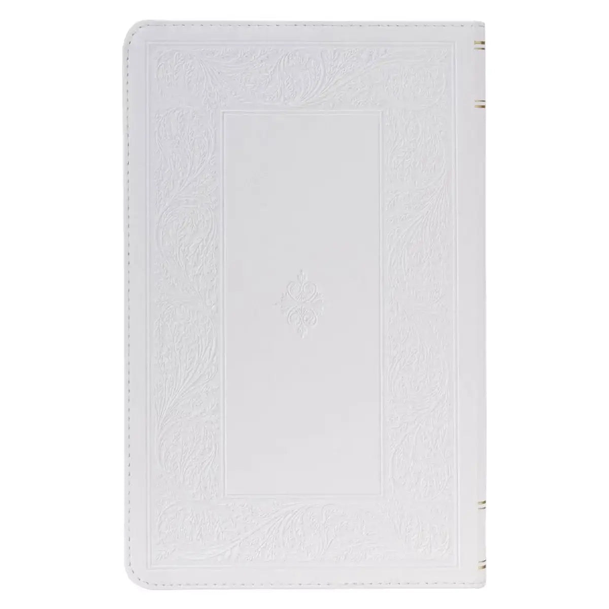White Floral Faux Leather Giant Print Standard-Size King James Version Bible with Thumb Index