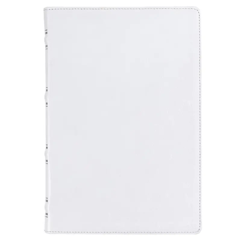 White Full Grain Leather Full-size Giant Print King James Version Bible with Thumb Index Main image