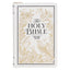 White & Gold Faux Leather Large Print Thinline King James Version Bible with Zippered Closure & Thumb Index
