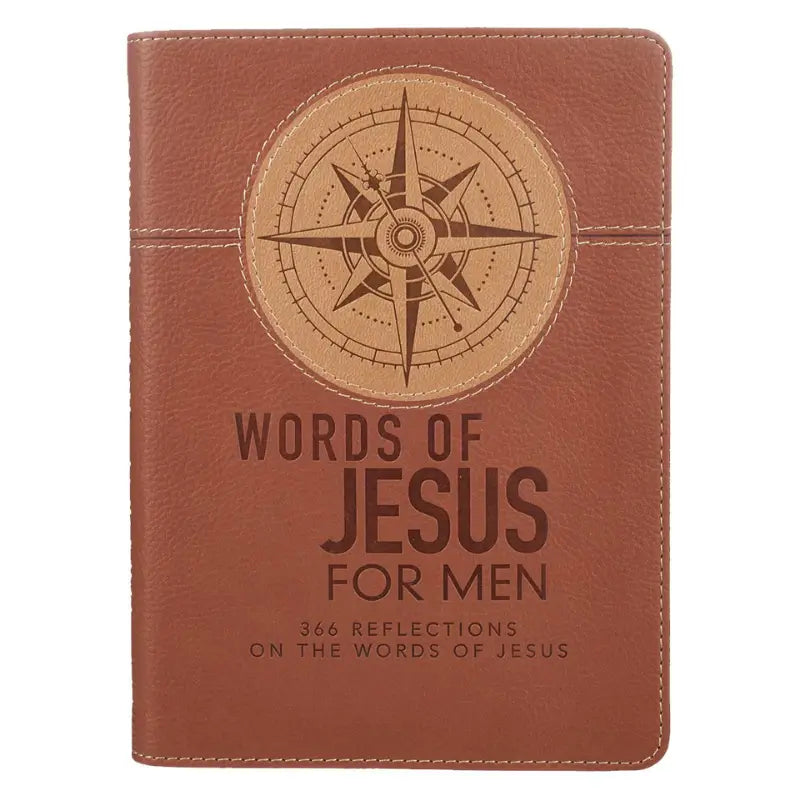 Words of Jesus For Men Saddle Tan Faux Leather Devotional Main image