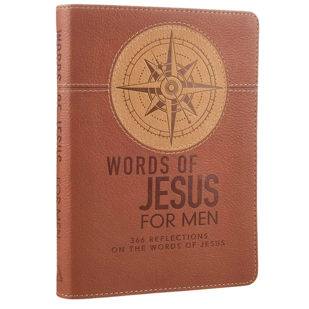 Words of Jesus For Men Saddle Tan Faux Leather Devotional
